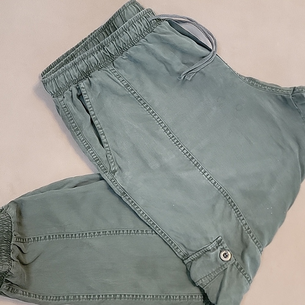 Velvet Heart Olive Green Tencel Pull-On Cargo Jogger Ankle Pants Size XL EUC - Picture 3 of 14